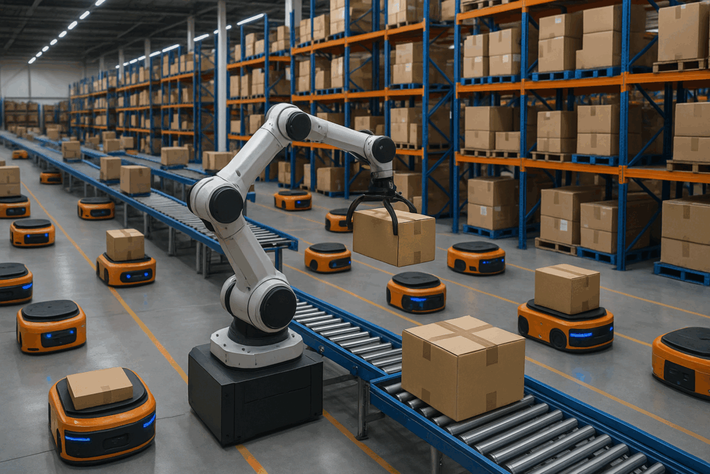 automazione logistica, magazzini con robot, robot sostituiscono magazzinieri, il futuro dei corrieri, smistamento robot, magazzini del futuro, robot magazzinieri, automazione