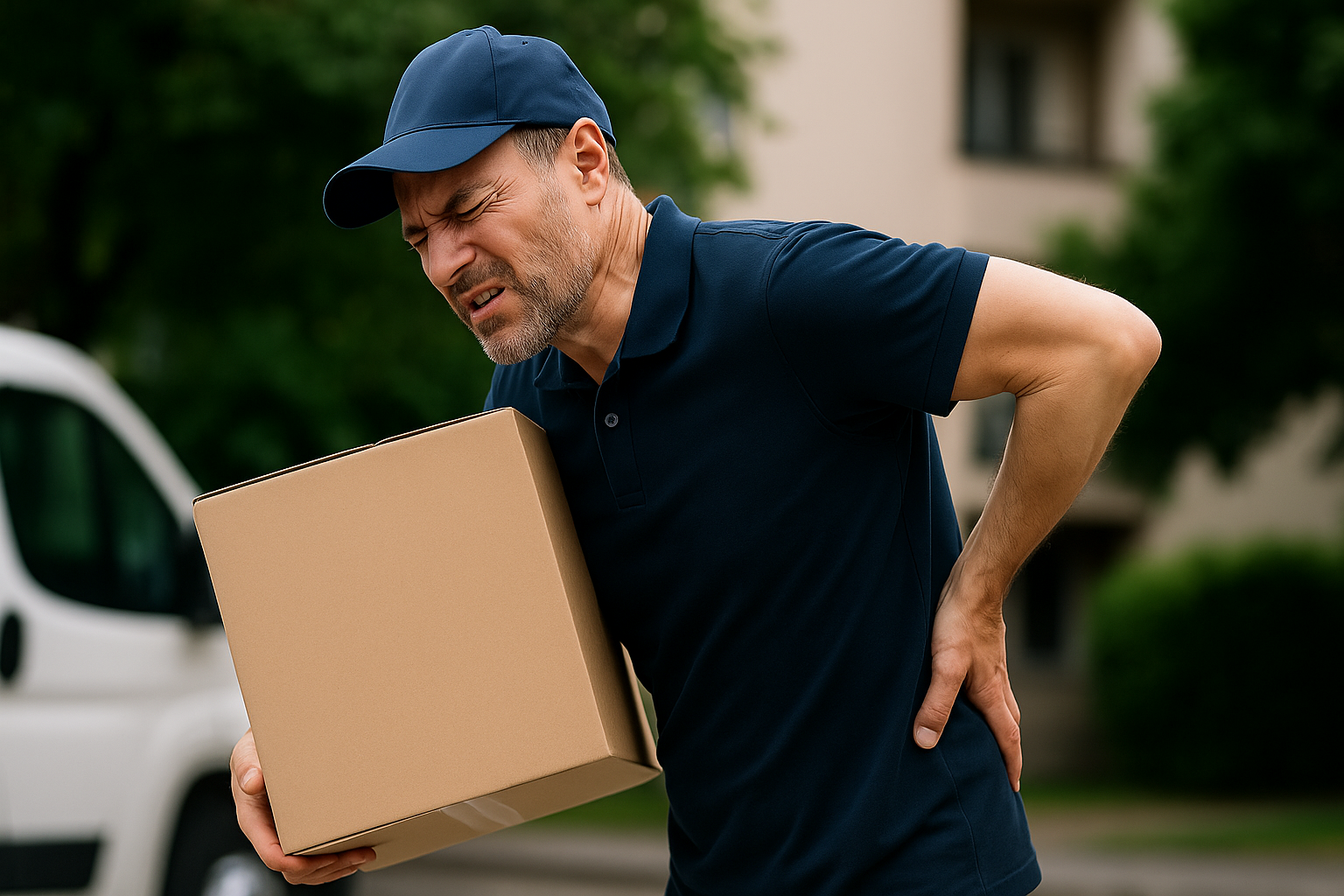 mal di schiena da corriere, infortunio da lavoro, come evitare il mal di schiena a lavoro, corriere con mal di schiena, rimedi per il mal di schiena, come prevenire il mal di schiena