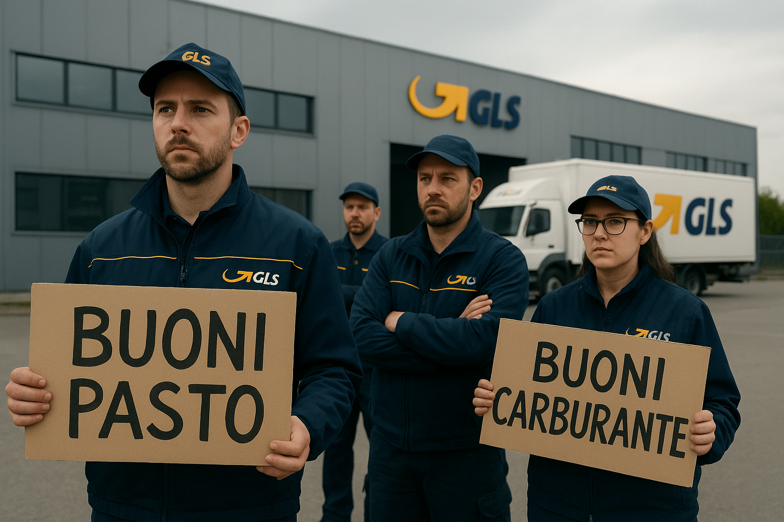 sciopero gls, buoni carburante per corrieri, buoni pasto per corrieri, corrieri chiedono buoni pasto, gls, corrieri gls, scioperi gls