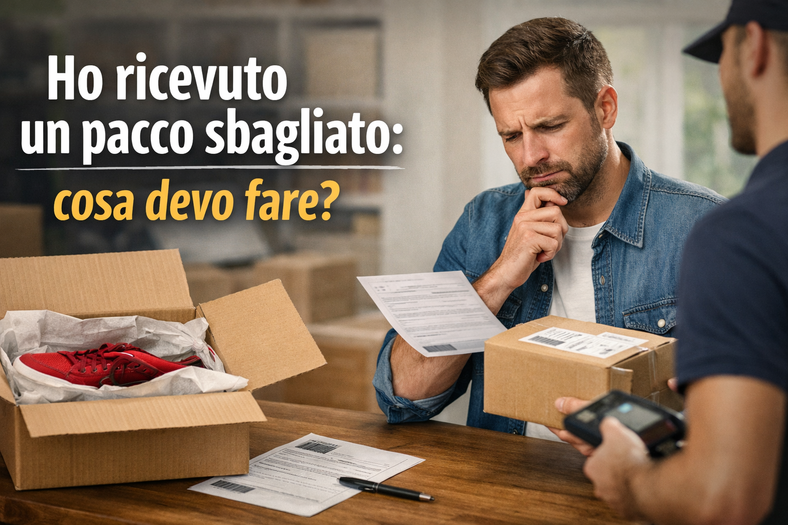 ho ricevuto un pacco sbagliato, ricevere pacco sbagliato, pacco errato